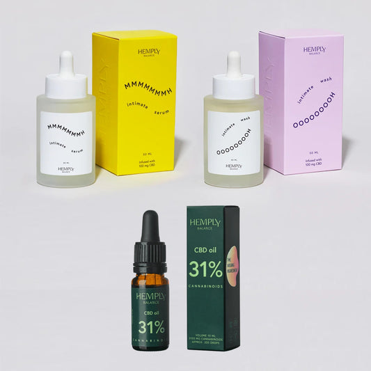 【お得なセット割】Hemply Balance CBDインナーバランスセット インティメイトウォッシュ/インティメイトセラム/プレミアムCBDオイル31%