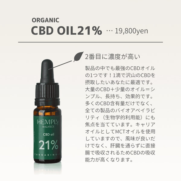 オーガニックCBDオイル 高濃度21% 2100mg ｜ヘンプリーバランス